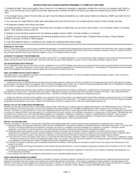 Form USM-271 Leased/Charter/Contract Personnel Expedited Clearance Request, Page 2