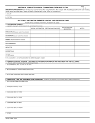 APHIS Form 7002A Animal Care - Program of Veterinary Care for Dogs, Page 2