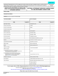 VS Form 4-12 &quot;National Veterinary Services Laboratories Kit and Instrument Order Form&quot;