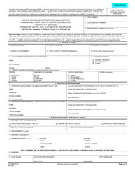 VS Form 16-78 &quot;Report of Entry and Shipment of Restricted Imported Animal Products or Byproducts&quot;