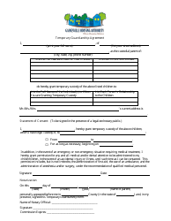Document preview: Temporary Guardianship Agreement - Gainesville Housing Authority