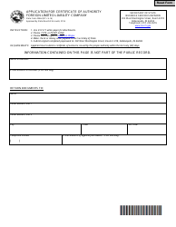 Document preview: State Form 49464 Application for Certificate of Authority Foreign Limited Liability Company - Indiana