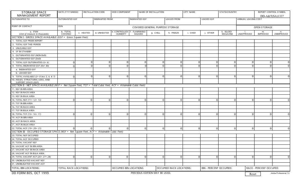 DD Form 805 Fill Out Sign Online And Download Fillable PDF