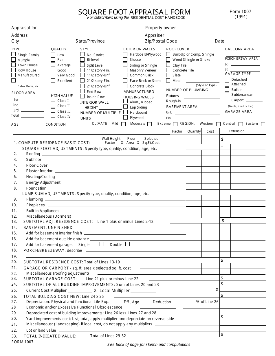 Form 1007 Fill Out Sign Online And Download Fillable PDF 