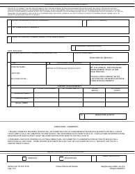 Form 10110/3 &quot;Packaged Operational Ration (Por) Request&quot;
