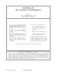 FAA Form 3330-43 Rating of Air Traffic Experience