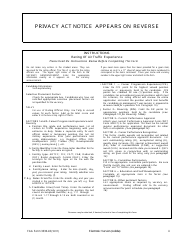 FAA Form 3330-43 Rating of Air Traffic Experience, Page 2
