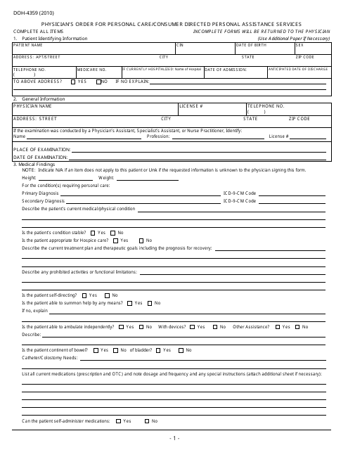 Doh 4359 Form Printable Printable Forms Free Online