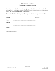 Form ANSC7042A Flight Crew Medical Screening Form, Page 4