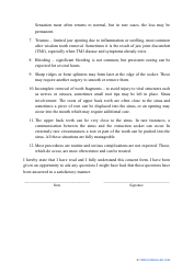 Dental Extraction Consent Form, Page 2
