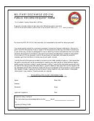 Document preview: Military Discharge (DD-214) Public Record Request Form - Graham County, Arizona