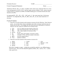 Formal Charge and Resonance Chemistry Worksheet, Page 4