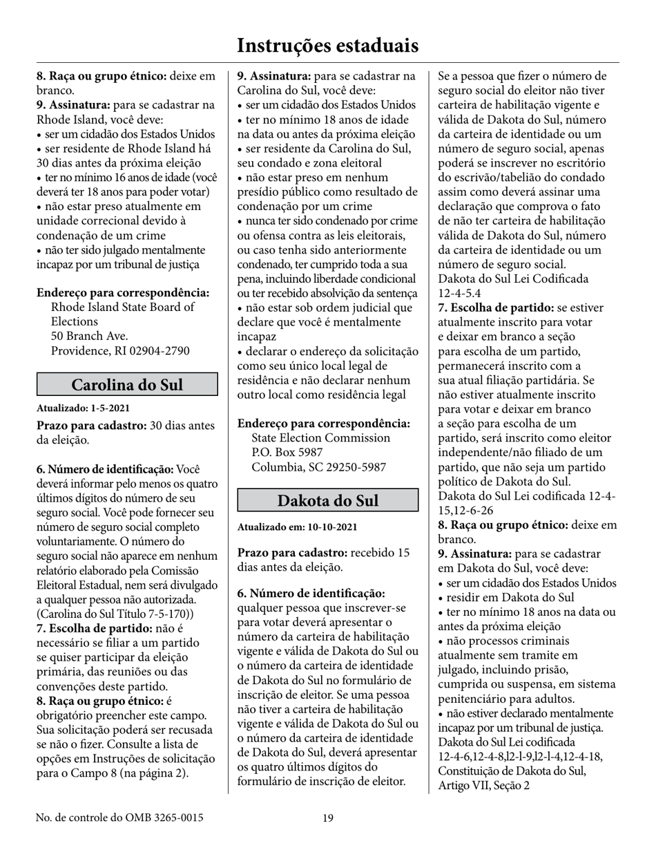 National Mail Voter Registration Form (English / Portuguese), Page 24