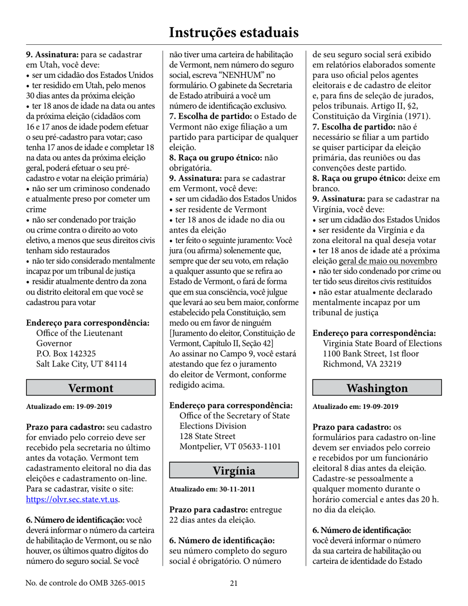 National Mail Voter Registration Form (English / Portuguese), Page 26