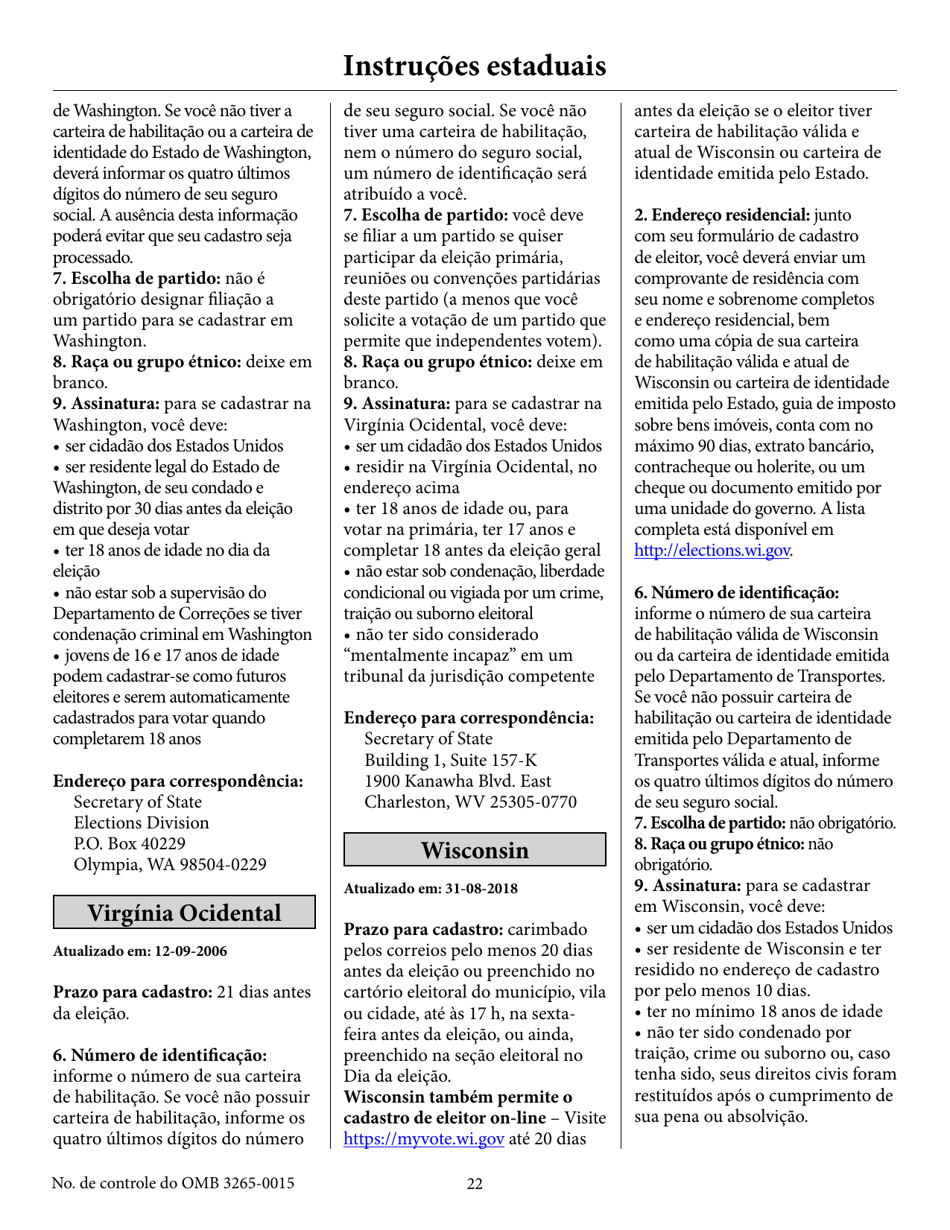 National Mail Voter Registration Form (English / Portuguese), Page 27