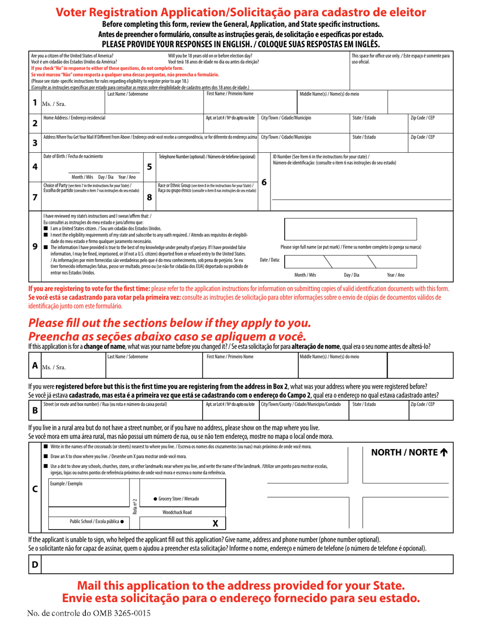National Mail Voter Registration Form (English / Portuguese), Page 4