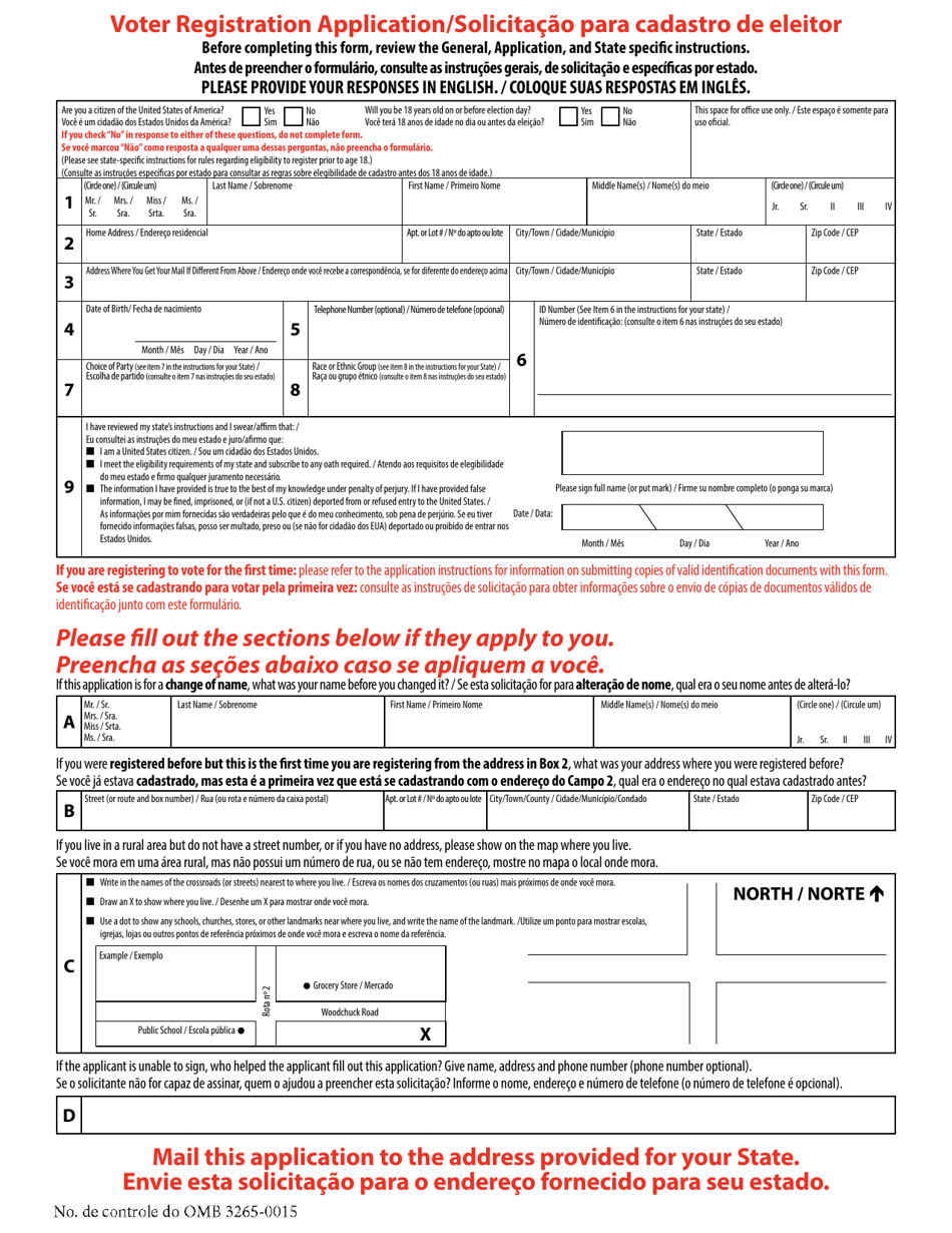 National Mail Voter Registration Form (English / Portuguese), Page 6