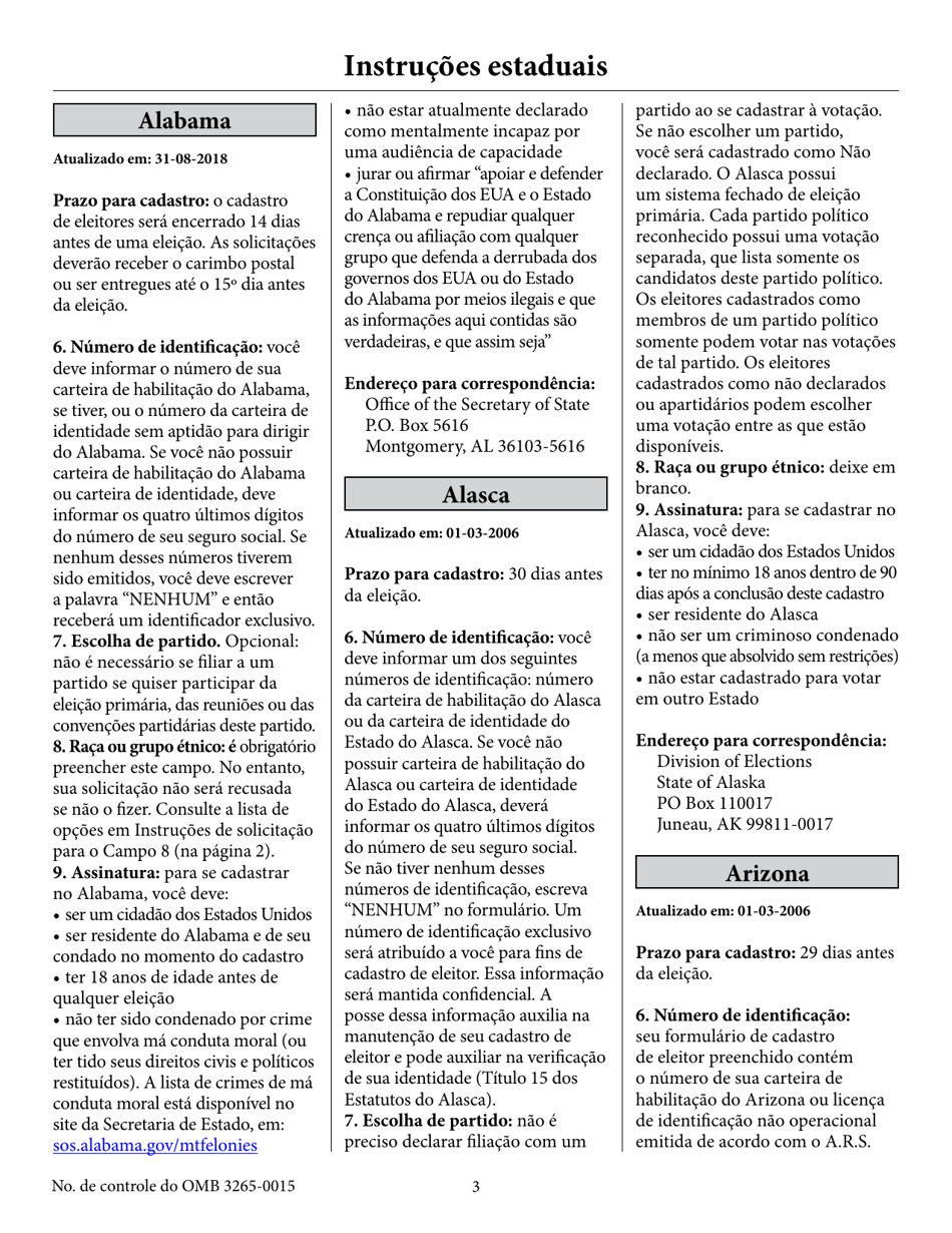 National Mail Voter Registration Form (English / Portuguese), Page 8