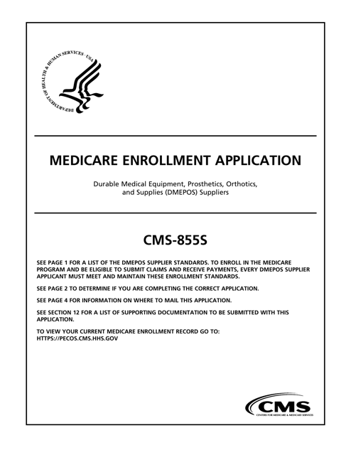 Form CMS-855S  Printable Pdf