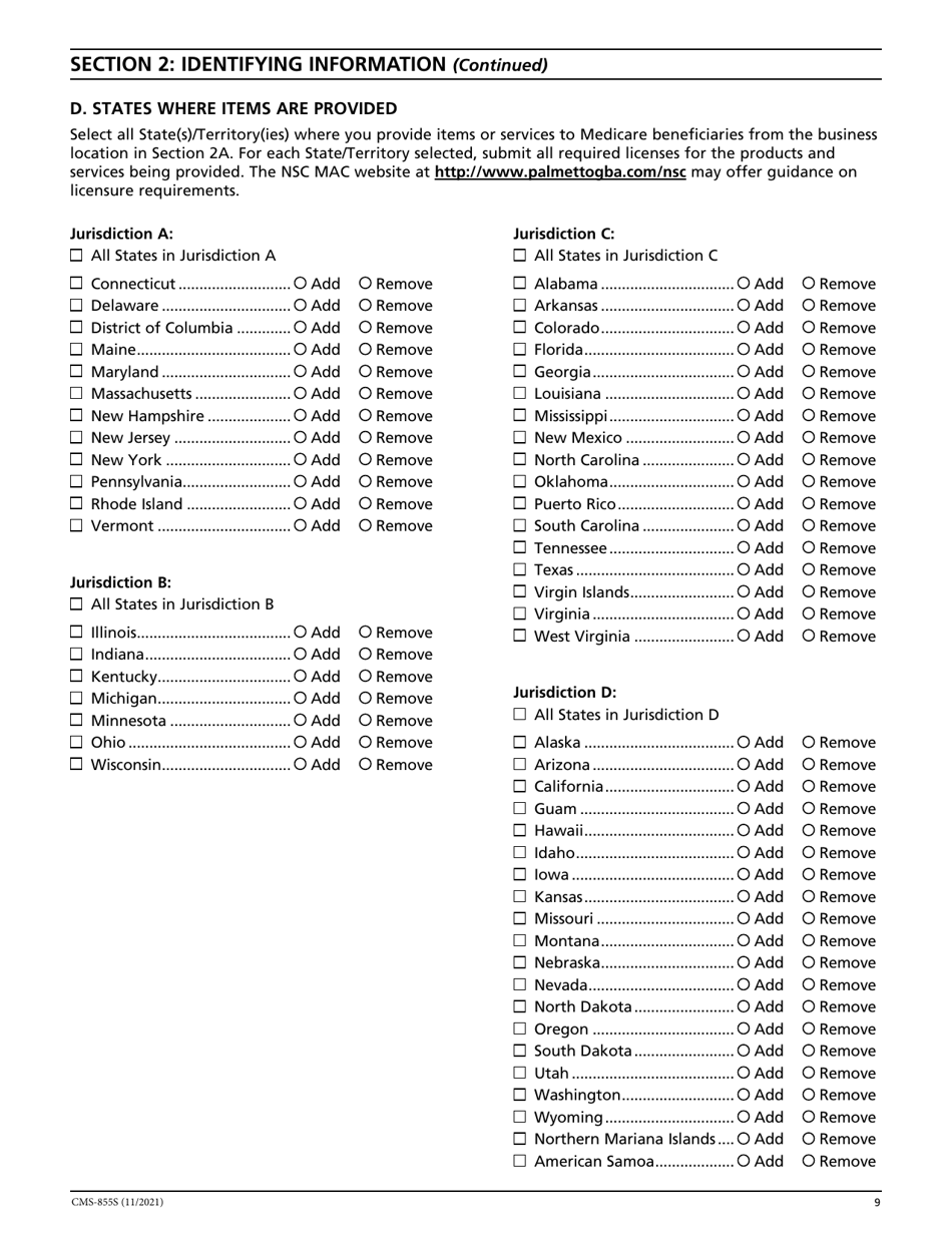 Form CMS-855S Medicare Enrollment Application - Durable Medical Equipment, Prosthetics, Orthotics, and Supplies (Dmepos) Suppliers, Page 10