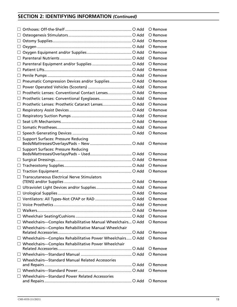 Form CMS-855S Medicare Enrollment Application - Durable Medical Equipment, Prosthetics, Orthotics, and Supplies (Dmepos) Suppliers, Page 14