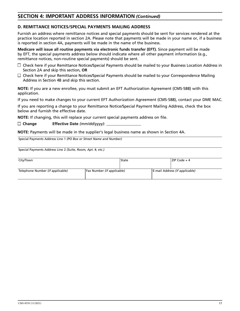 Form CMS-855S Medicare Enrollment Application - Durable Medical Equipment, Prosthetics, Orthotics, and Supplies (Dmepos) Suppliers, Page 18