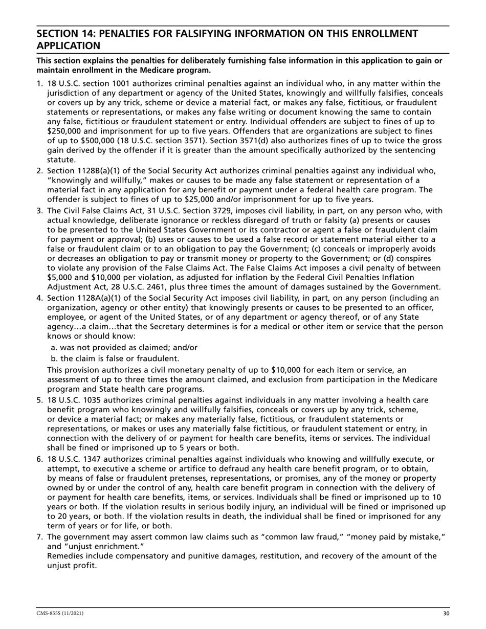 Form CMS-855S Medicare Enrollment Application - Durable Medical Equipment, Prosthetics, Orthotics, and Supplies (Dmepos) Suppliers, Page 31