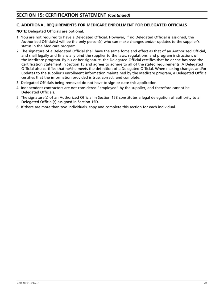 Form CMS-855S Medicare Enrollment Application - Durable Medical Equipment, Prosthetics, Orthotics, and Supplies (Dmepos) Suppliers, Page 35
