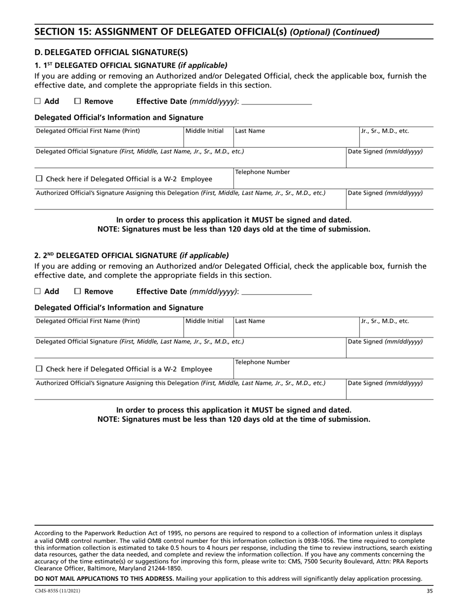 Form CMS-855S Medicare Enrollment Application - Durable Medical Equipment, Prosthetics, Orthotics, and Supplies (Dmepos) Suppliers, Page 36