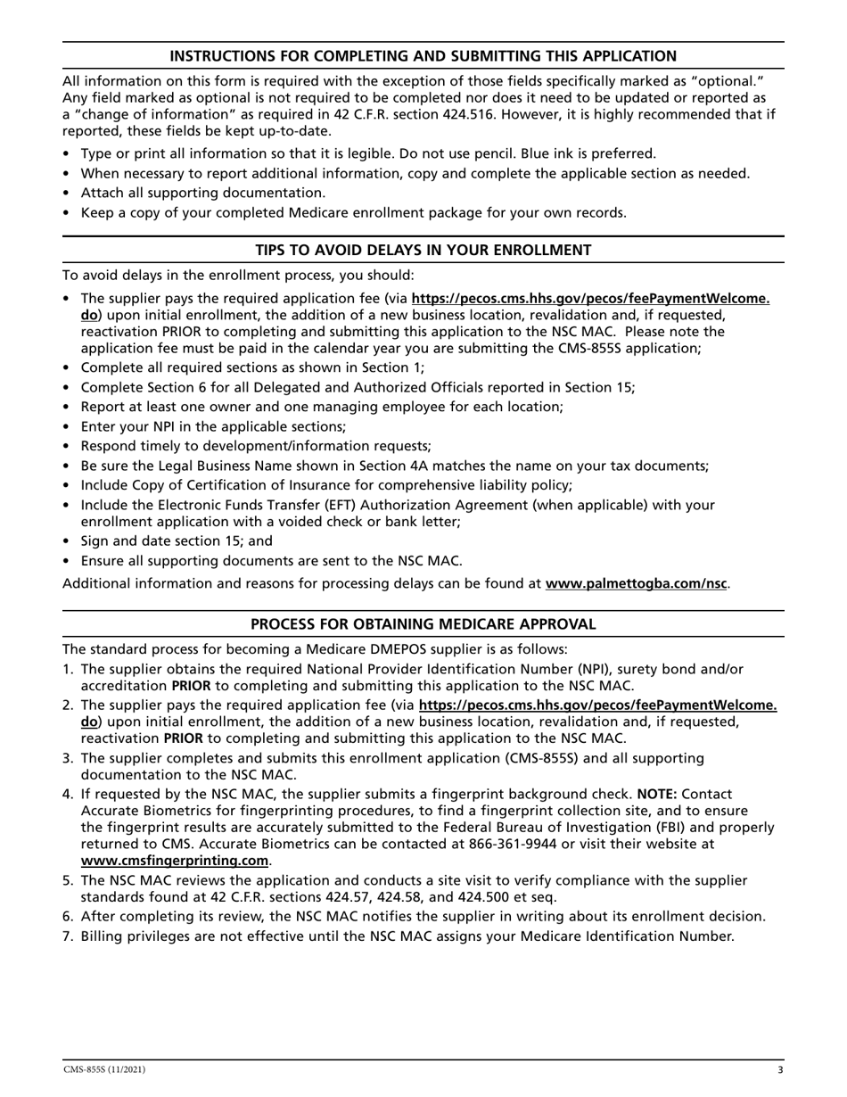 Form CMS-855S Medicare Enrollment Application - Durable Medical Equipment, Prosthetics, Orthotics, and Supplies (Dmepos) Suppliers, Page 4