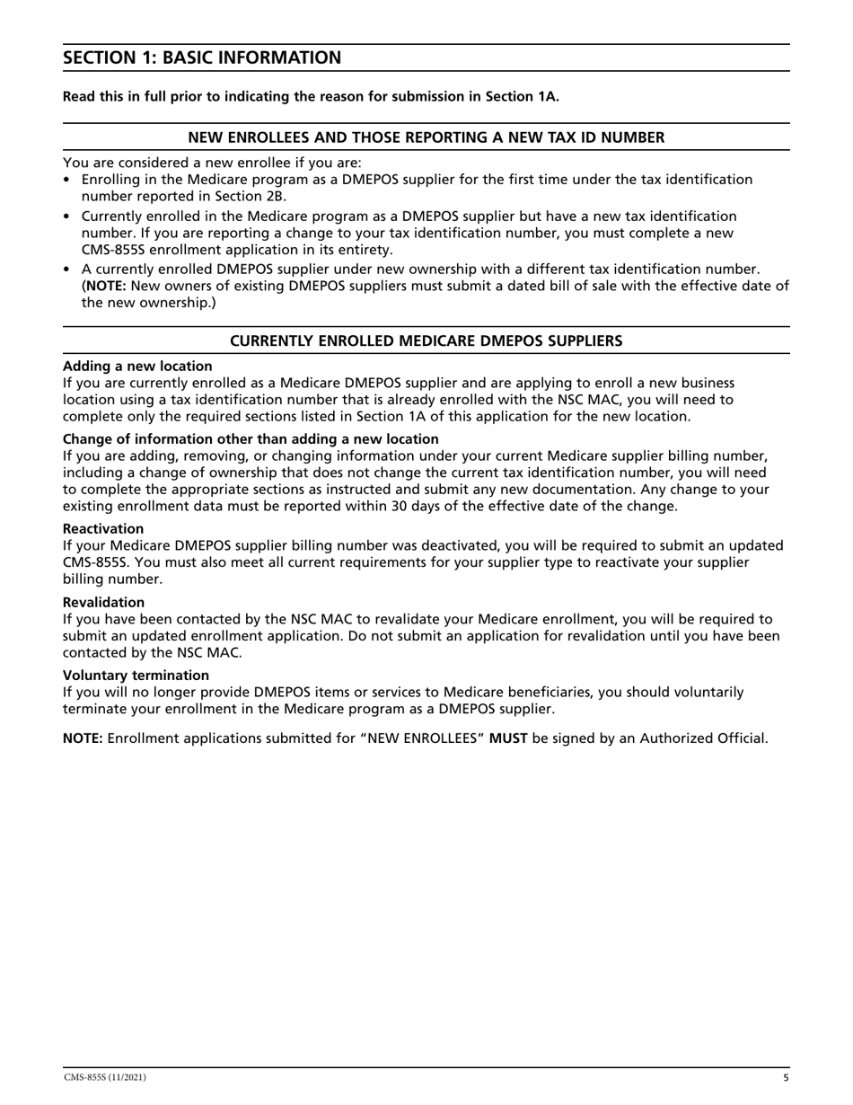 Form CMS-855S Medicare Enrollment Application - Durable Medical Equipment, Prosthetics, Orthotics, and Supplies (Dmepos) Suppliers, Page 6
