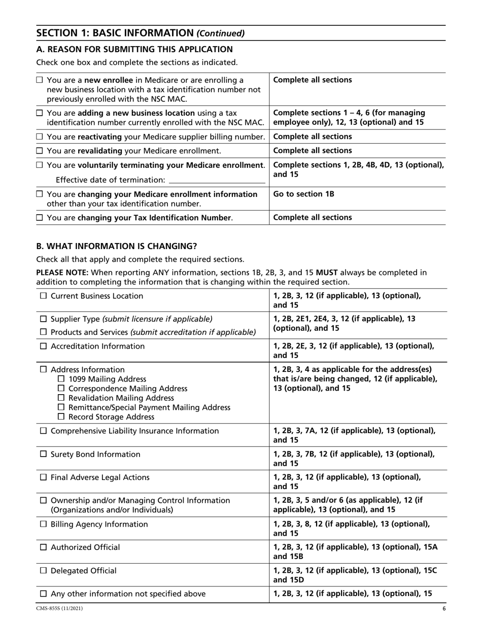 Form CMS-855S Medicare Enrollment Application - Durable Medical Equipment, Prosthetics, Orthotics, and Supplies (Dmepos) Suppliers, Page 7