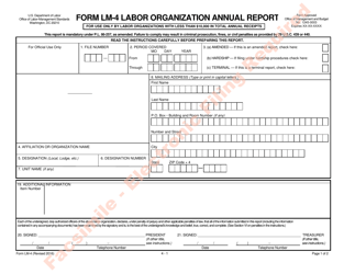 Document preview: Form LM-4 Labor Organization Annual Report