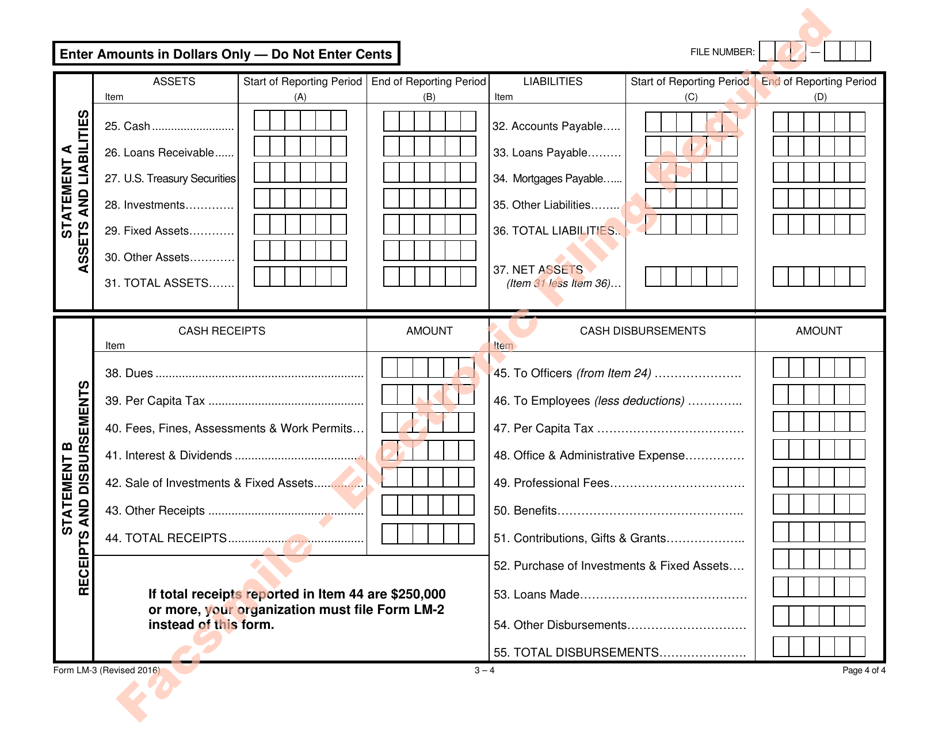 Form LM-3 - Fill Out, Sign Online and Download Printable PDF ...