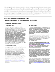 Instructions for Form LM-4 Labor Organization Annual Report