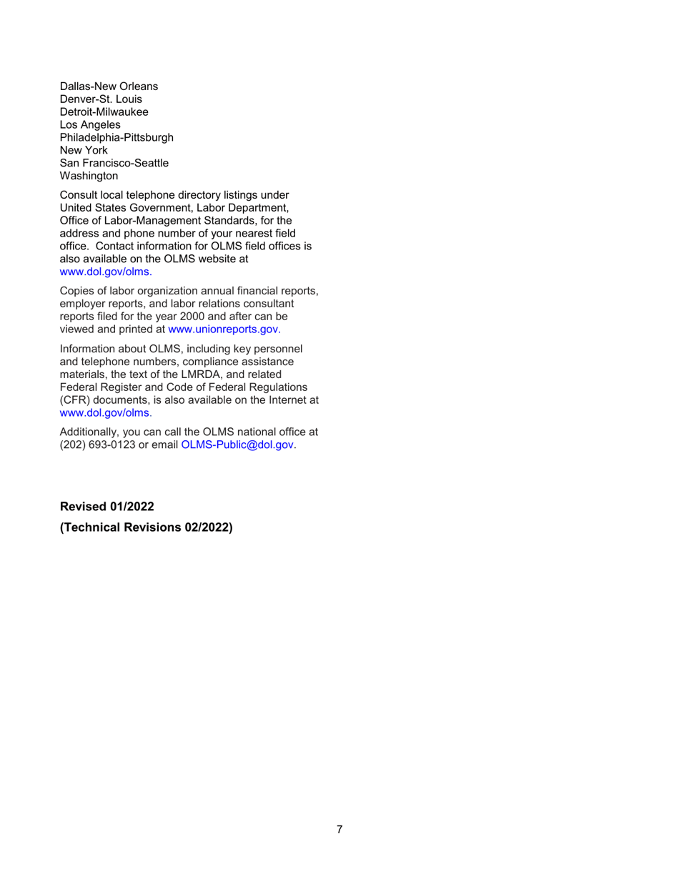 Instructions for Form LM-4 Labor Organization Annual Report, Page 7