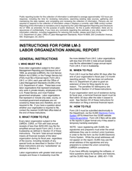 Instructions for Form LM-3 Labor Organization Annual Report