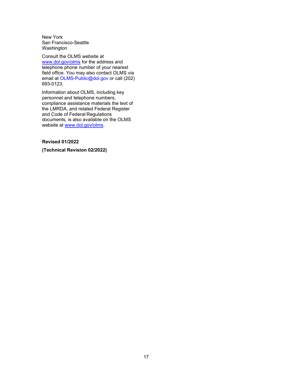 Instructions for Form LM-3 Labor Organization Annual Report, Page 17