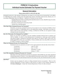 Document preview: Instructions for VT Form IN-114 Vermont Individual Income Estimated Tax Payment Voucher - Vermont