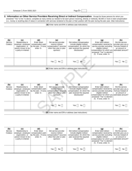 Form 5500 Schedule C Service Provider Information - Sample, Page 3