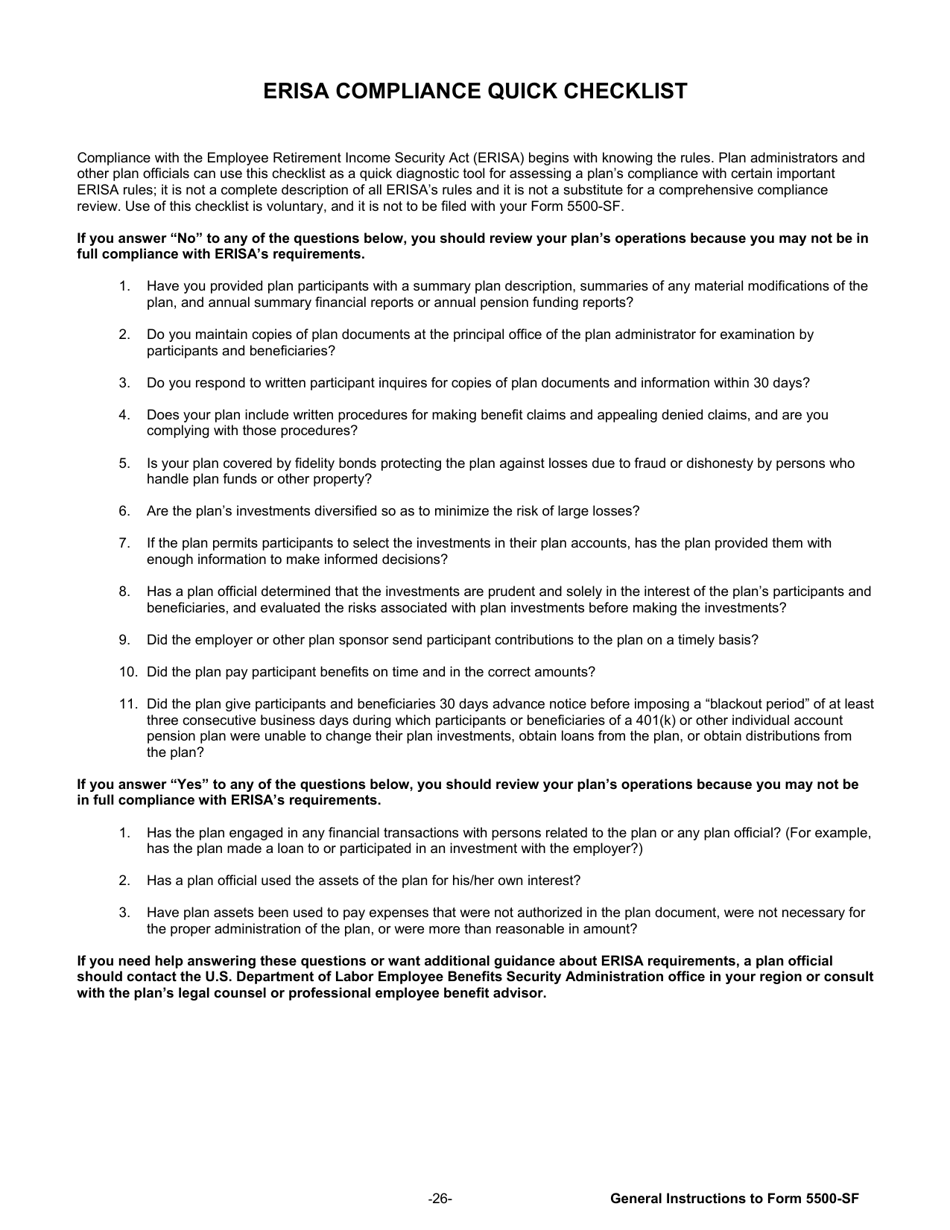 Instructions for Form 5500-SF Short Form Annual Return / Report of Small Employee Benefit Plan, Page 26