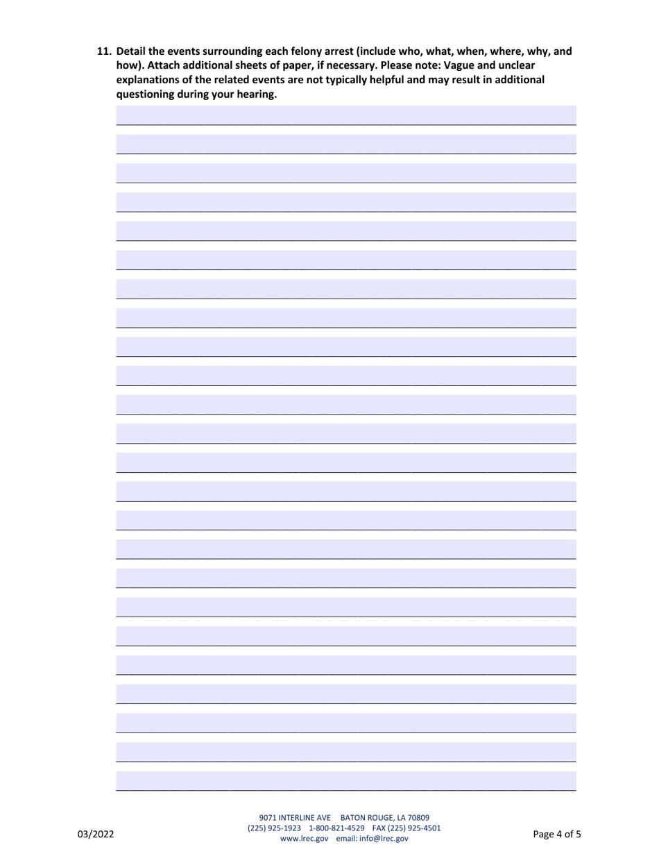 Application for Felony Review - Louisiana, Page 4