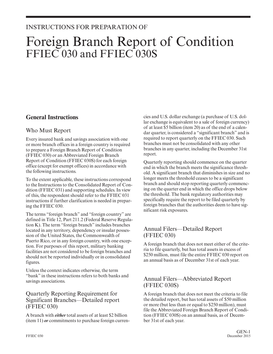 Instructions for Form FFIEC030, FFIEC030S, Page 3