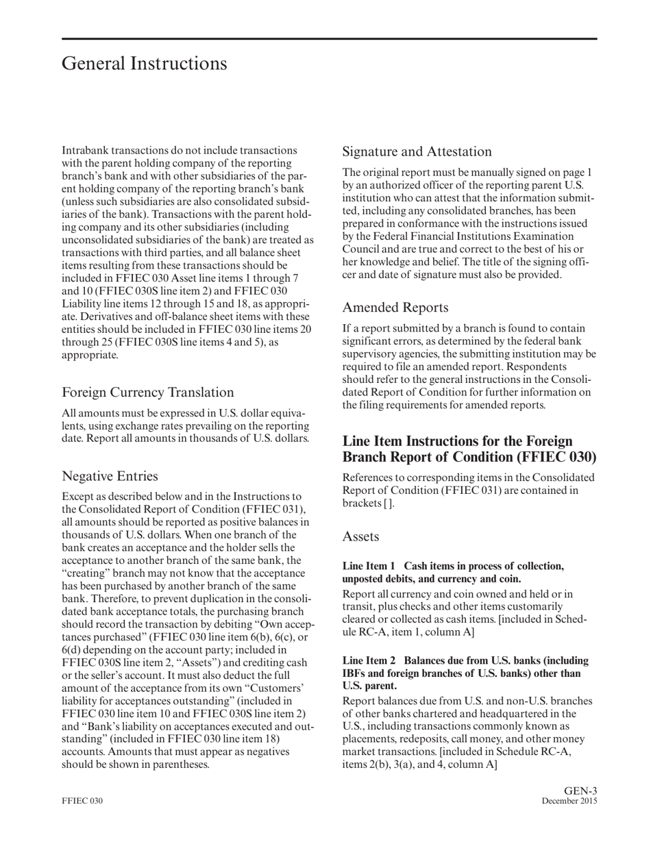 Instructions for Form FFIEC030, FFIEC030S, Page 5