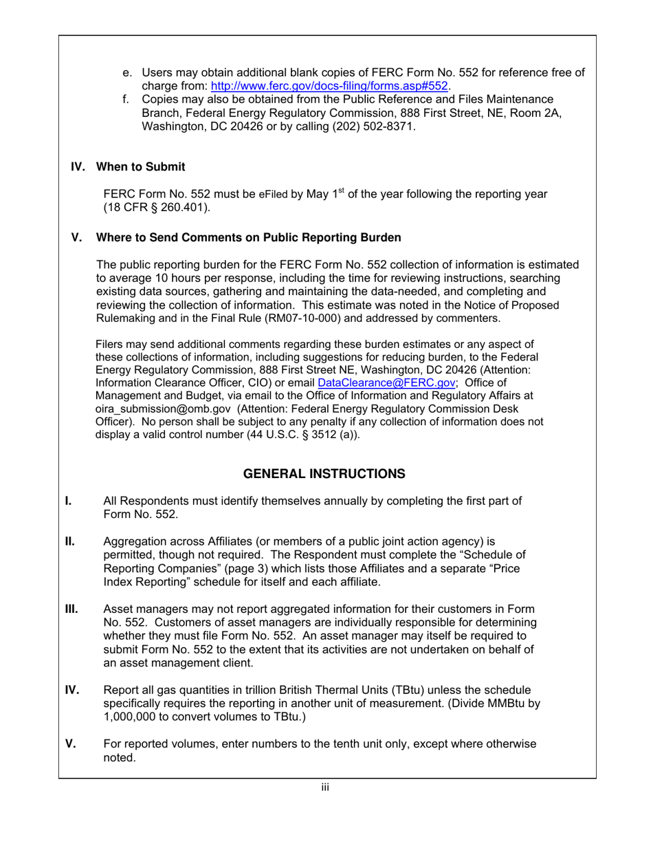 FERC Form 552 Annual Report of Natural Gas Transactions, Page 3