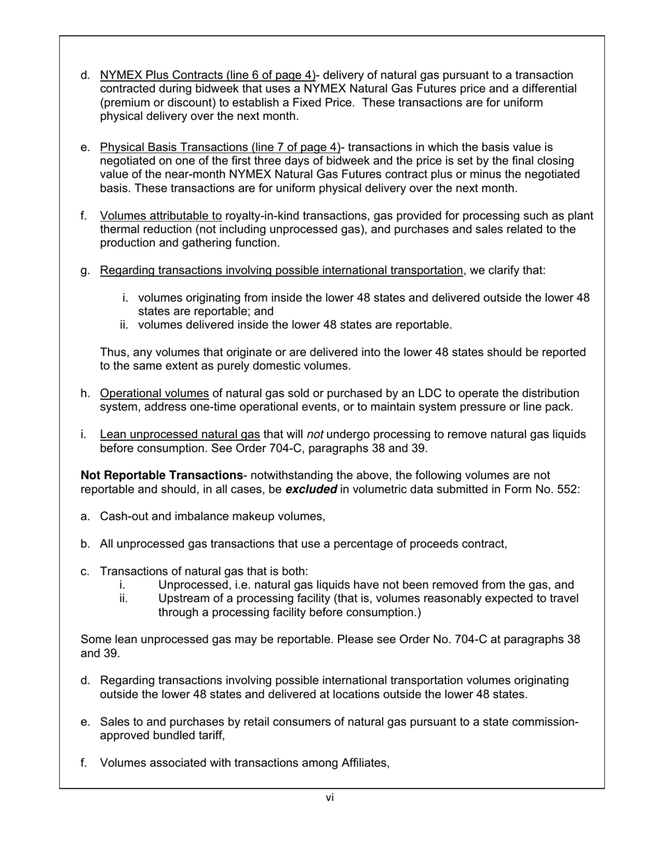 FERC Form 552 Annual Report of Natural Gas Transactions, Page 6