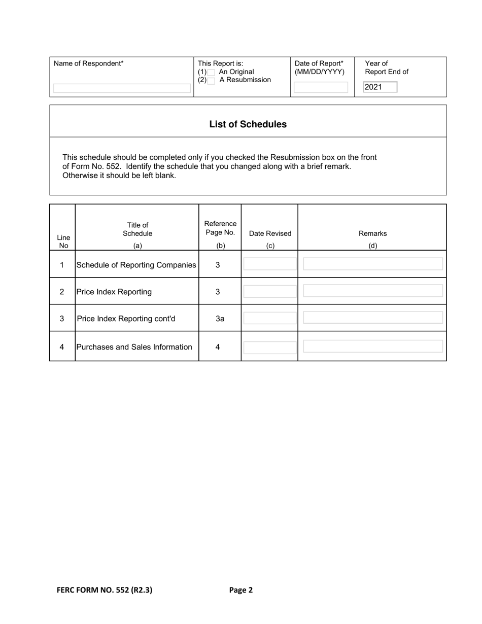 FERC Form 552 Annual Report of Natural Gas Transactions, Page 9