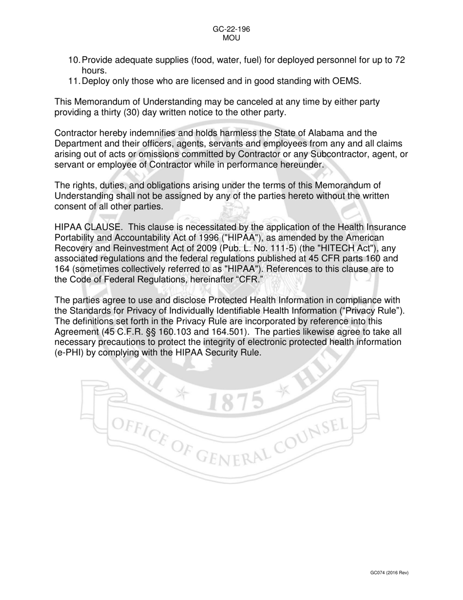 Memorandum of Understanding - Eaems - Alabama, Page 2