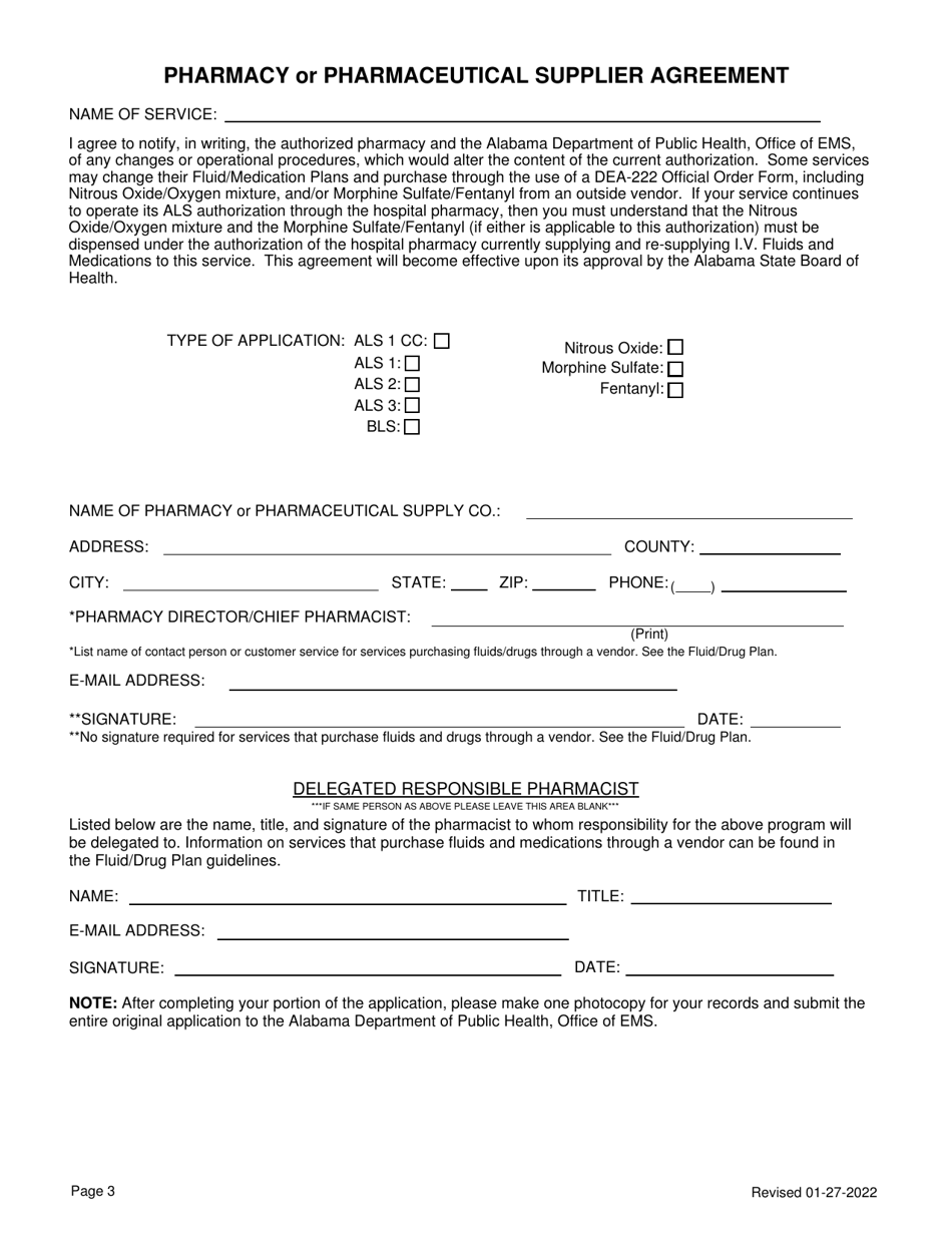 EMS Provider Service License Application - Alabama, Page 3
