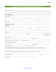 Document preview: Appendix B Application Cover Sheet - Specialty Crop Block Grant Program - Arizona